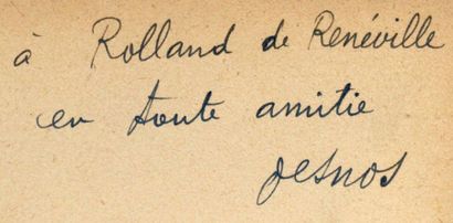 ROBERT DESNOS Fortunes. Gallimard, 1942. In-12 br. Édition originale, SP, envoi....