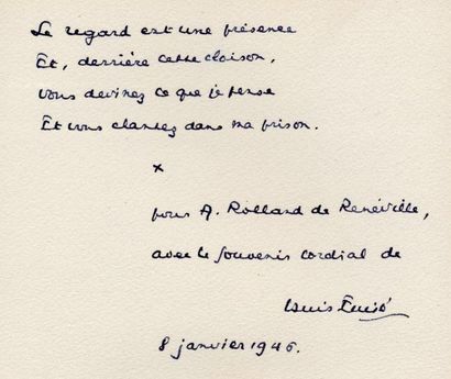 LOUIS ÉMIE Quatre Poèmes. Les éditions de la Hune, Lille, 1939. In-8 br. Édition...
