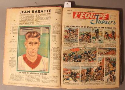 null 1 Volume relié de l'Equipe Junior, du numéro 1 (31 mai 1951) au numéro 46 (10...