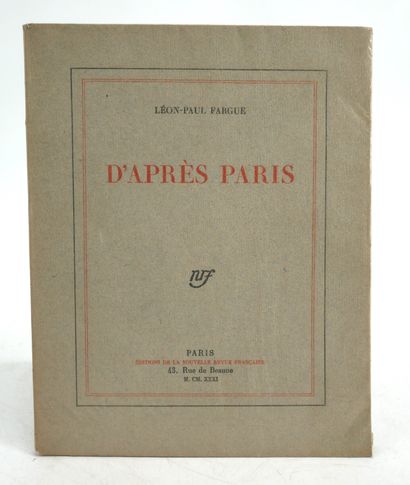 null LEON PAUL FARGUE
- Poèmes.
Éditions de la NRF, 1912. In12 br. Petite déchirure...