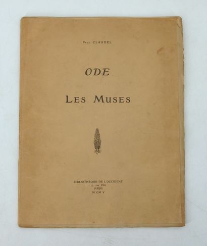 null PAUL CLAUDEL
- Odes. Les Muses.
Bibliothèque de l’Occident, 1905.
In-4 br. Édition...