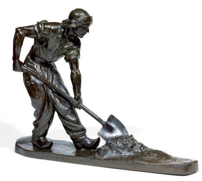 GENNARELLI Amédéo (1881-1943) Paysan Epreuve en bronze à patine brune Fonte d'édition...