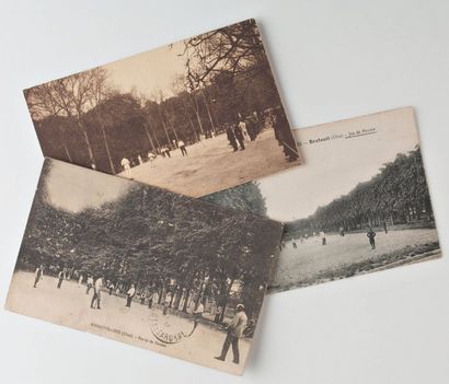 null 14 cartes postales vers 1900 représentant des jeux de longue paume (certaines...
