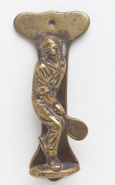 null heurtoir de porte représentant un tennisman en bronze long. 9 cm KNOCKER OF...