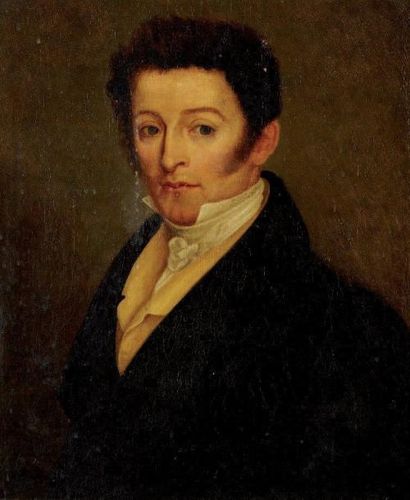 ÉCOLE FRANÇAISE VERS 1820 Portrait d'Aimé François Edeline Huile sur toile. 57 x...