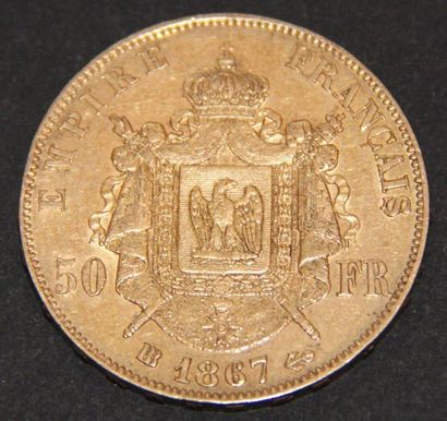 null Une pièce de 50 FF en or jaune 1867(*)