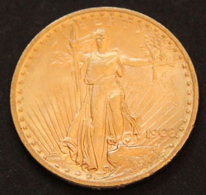 null Une pièce de 20 dollars en or 1908(*)
