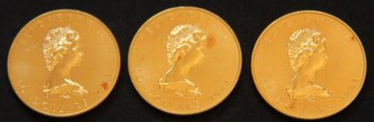 null Trois pièces de 50 dollars canadien Mapple Leaf 1981 en or(*)