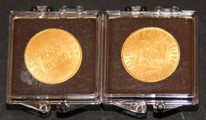 null Deux pièces franco-suisse en or