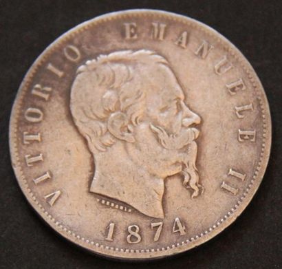 null 1 Pièce de 5 Lire en argent 1874