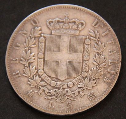 null 1 Pièce de 5 Lire en argent 1874
