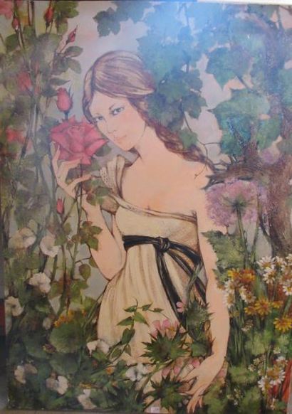 KOSTIA BLANCHETEAU (1928-2012) Six huiles sur toile Bouquet de fleurs Portrait de...