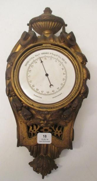 null Baromètre d'applique en bronze style Louis XVI h: 30 cm