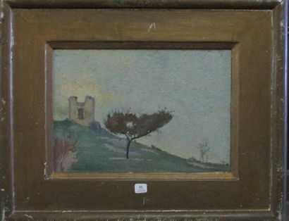 Florence FLORDAVID (1891-1958) "La complainte de la tour" Huile sur toile signée...