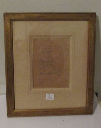 Horace VERNET (1789-1863) Turc coiffé d'un turban assis en fumant Graphite (insolé)...