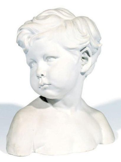 DALOU, Aimé-Jules (1838-1902), d'après Portrait d'un jeune enfant en buste. Epreuve...