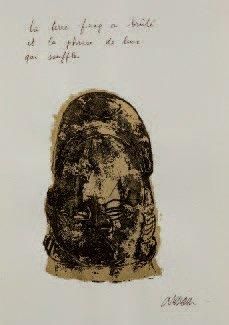 ARMAN Pochoir, masque, réhaussé à l'encre noire et dorée. Format 29x41 cm. Oeuvre...