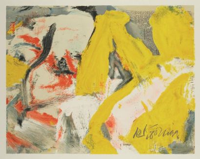 Willem de KOONING Man and the big blonde. 1982 54 x 68 cm. Offset lithographie en...