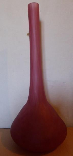 null Vase soliflore en verre rose H: 41 cm