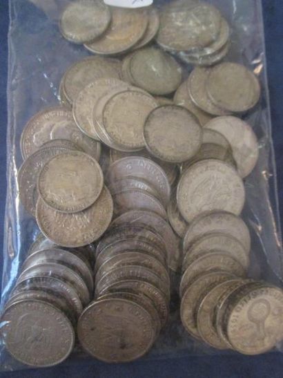 null 37 Pièces de 5 Mark en argent, 7 pièces de 3 Mark en argent (1906 à 1914), 25...