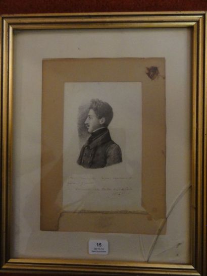 BRETON Félix ECOLE FRANCAISE (Première moitié du XIXe siècle) Portrait de profil...
