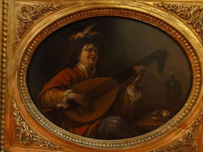 STEEN Jan (Suite de) (1626-1679) Le joueur de Luth dit aussi auto-portrait en luthiste....