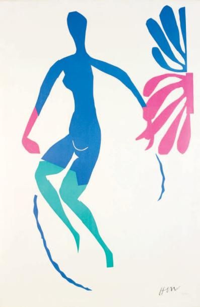 Henri MATISSE 1869-1954 (d'après) Nu bleu. 1954 - 58. 92 x 57 cm. Lithographie en...