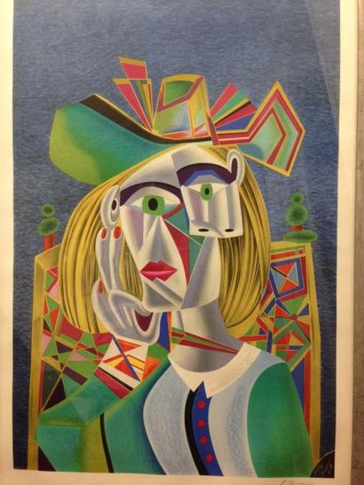 Mikhail CHEMIAKIN (1943-) «Transformation de Picasso » Lithographie signée en bas...