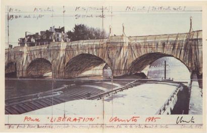null CHRISTO. The Pont neuf, wrapped. Double page couleur du quotidien Libération,...