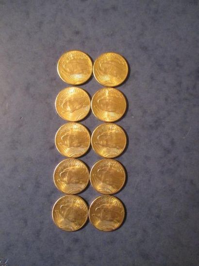 null 10 Pièces de 20 dollars Saint Gaudens en or jaune 1927