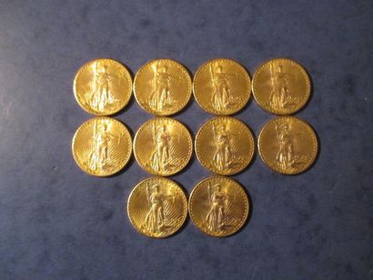 null 10 Pièces de 20 dollars Saint Gaudens en or jaune 1927
