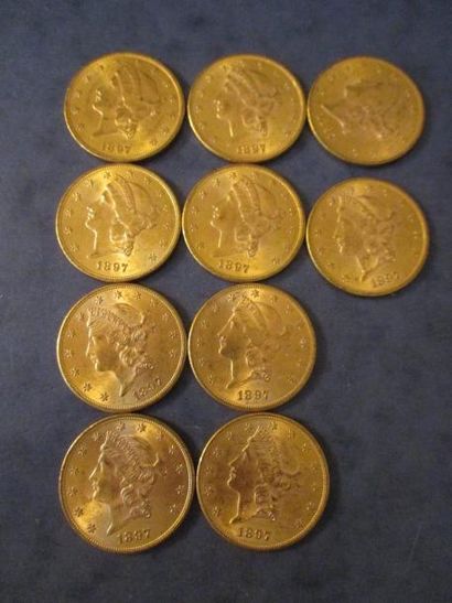 null 10 Pièces de 20 dollars Liberty Head en or 1897