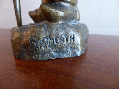 Georges OMERTH (1895-1925) d'après Le berger sculpture en bronze signé sur la base...