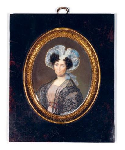 BOUVIER Pierre-Louis (Genève 1765 -id.; 1836) Portrait de femme en buste à la grande...