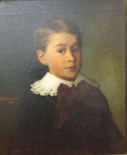 A BEAUJONOT Portrait de garçon Huile sur toile Signée et datée 1879 55x46 cm(*)