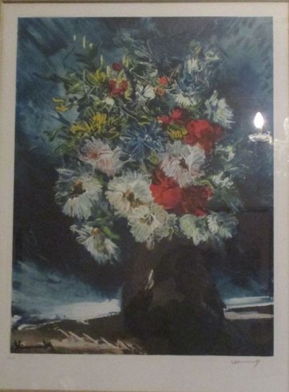 vlaminck Bouquet de fleurs gravure N°87/100 68x51 cm