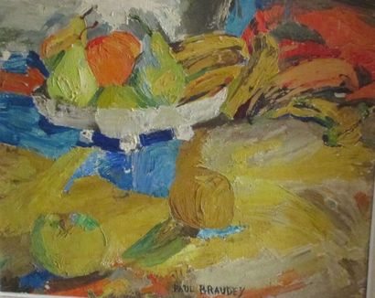 Paul BRAUDEY (1930-) Nature morte Huile sur toile, signée en bas à droite 46x55 ...