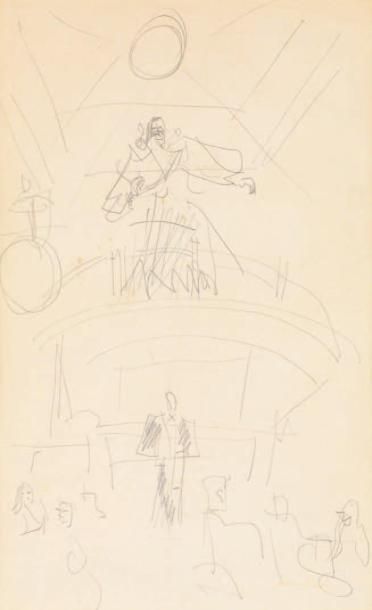 Jean DUFY (1888-1964) Les acrobates. Crayon sur papier Porte le cachet de la signature...