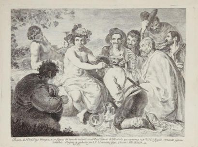 Francisco GOYA Bacchus ou Les Buveurs (Los Borrachos), 1778. Eau-forte d'après Velázquez,...