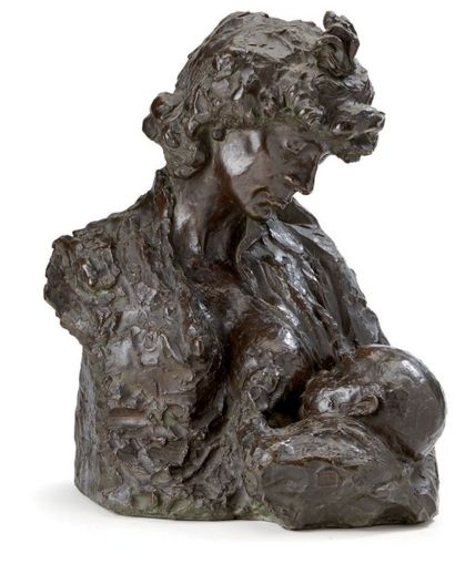 ANTOINE BOURDELLE (1861-1929) Maternité, 1893 Epreuve en bronze à patine noire, signée,...