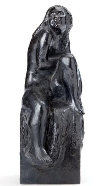 CHARLES MALFRAY (1887-1940) «Nymphe au rocher» Epreuve en bronze, signée et numérotée...
