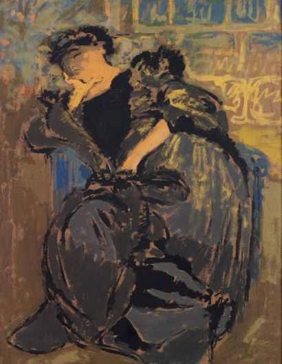 Edouard VUILLARD (1868-1940) «Madame Hessel somnolant» Circa 1911 (?) Peinture à...