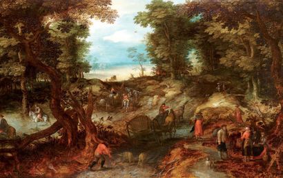 BRUEGHEL Jan dit Brueghel de Velours (Atelier de) Bruxelles 1568 - Anvers 1625 Chemin...