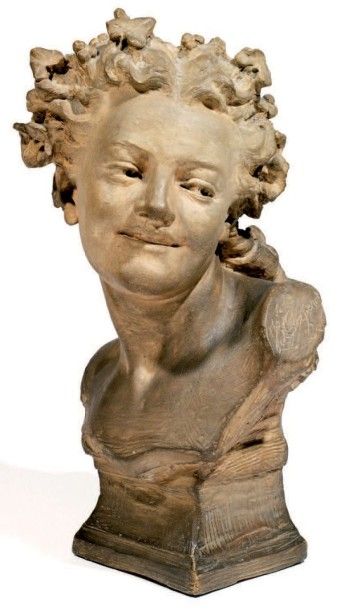 D'APRÈS JEAN-BAPTISTE CARPEAUX Buste de Bacchante en terre-cuite H.: 42,5 cm(#)