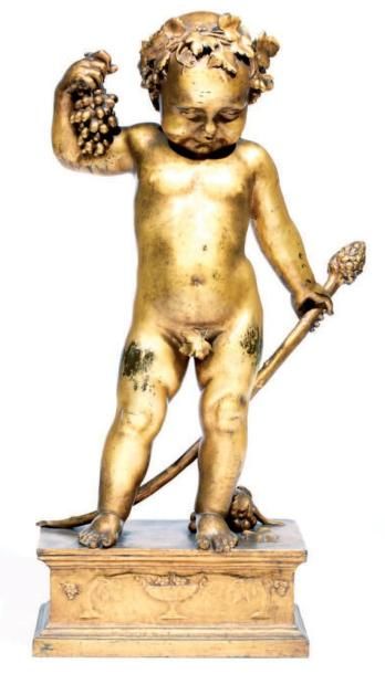Antonin Jean Paul CARLES (1851-1919) Statue en bronze doré au pinceau représentant...