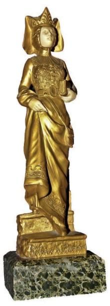 D'après Jean GARNIER (1853-c.1910) Retour du sermon Statuette en bronze ciselé et...