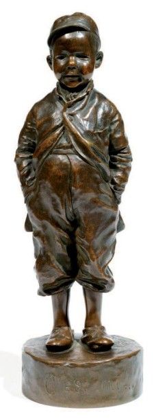Félix Pardo de TAVERA (1859-1932) Statuette en bronze à patine brune représentant...