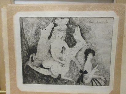 MARIE LAURENCIN Les biches, 1924. (D.Marchesseau 69). 19,7 x 25,8 cm. Eau-forte,...