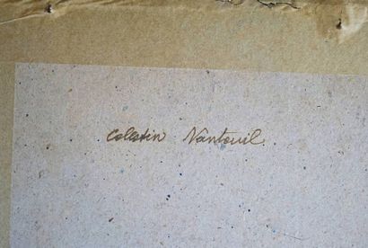 Attribué à Célestin NANTEUIL (1813-1873) La dispute Dessin la mine de plomb (déchirure...