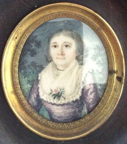 null Miniature XIXème "Portrait de dame"